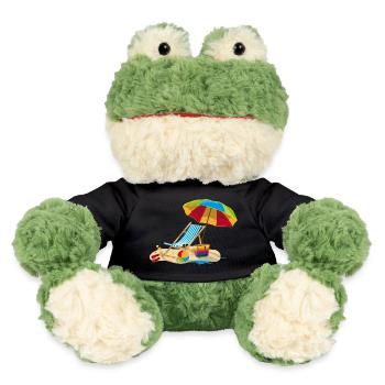 Chaise longue sur la plage - Détente en vacances - Grenouille Torge MiniFeet® - noir - Devant