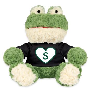 Lettre s cœur sport tendance vert - idée cadeau - Grenouille Torge MiniFeet® - noir - Devant