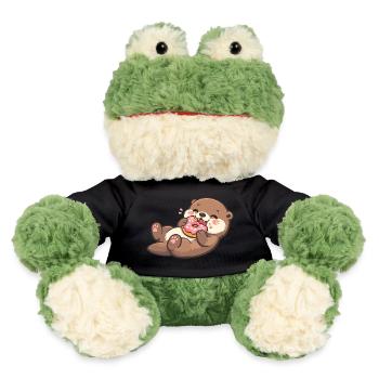 Kuschelbär mit Donut-Genuss - MiniFeet® Frosch Torge - Schwarz - Vorne