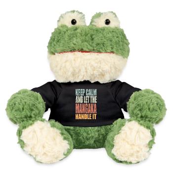 Keep Calm Mangaka Spruch Mangaka Geschenk - MiniFeet® Frosch Torge - Schwarz - Vorne