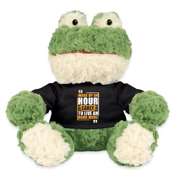 Motivation Getting Up Early Success Saying - MiniFeet® Frog Torge - black - Front