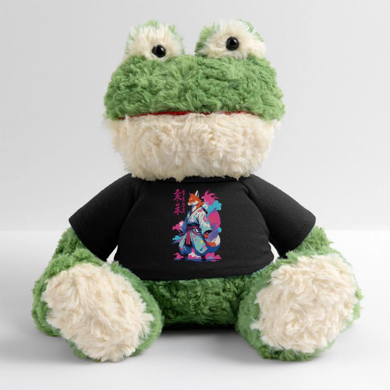 Kitsune Samurai Fuchs Aesthetic Vaporwave Stil MiniFeet® Frosch Torge