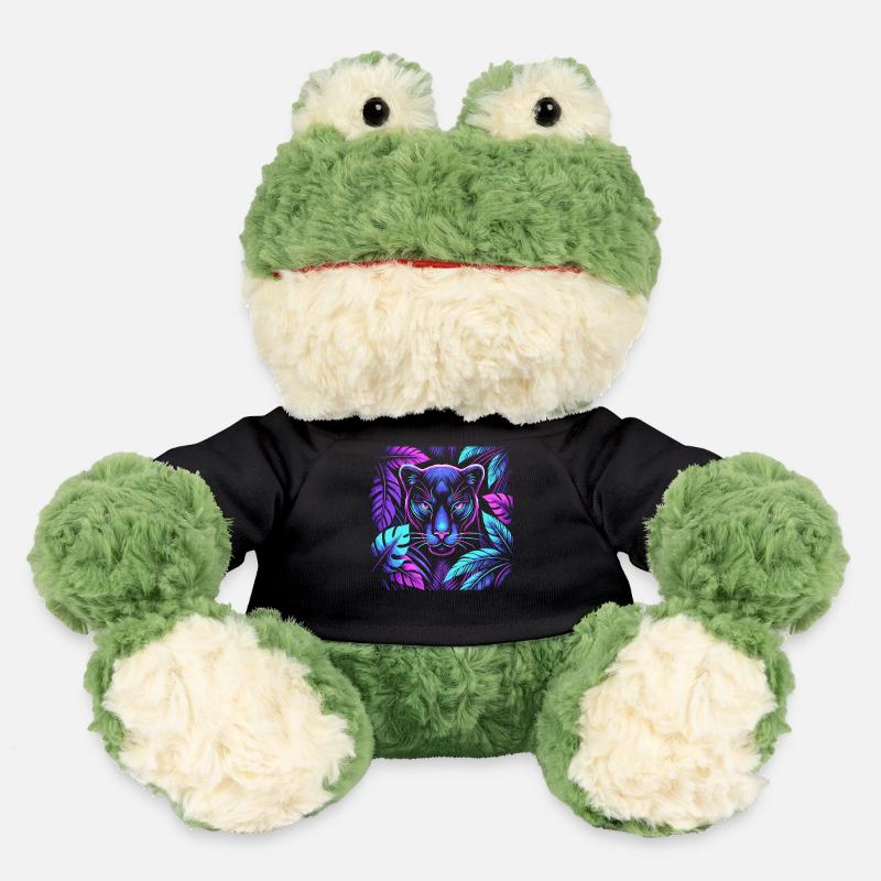 Panthère vive avec motif de feuilles tropicales - Grenouille Torge MiniFeet® - noir