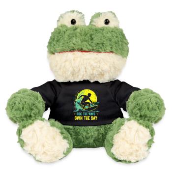 Surfer Ride the Wave – Own the Day Saying - MiniFeet® Frog Torge - black - Front
