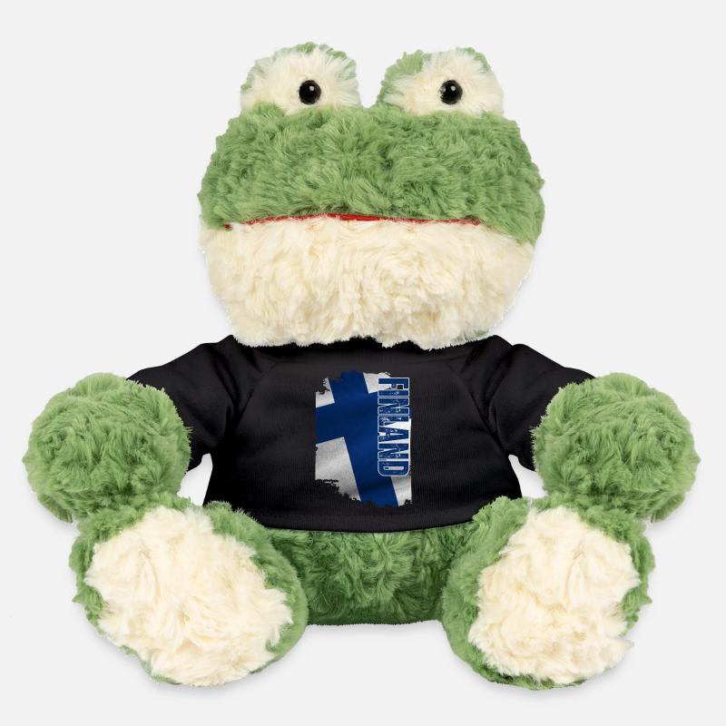 Vertical du drapeau de la Finlande, I Love Finland - Grenouille Torge MiniFeet® - noir