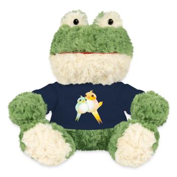 Deux canaris arrondis de style kawaii - Grenouille Torge MiniFeet® - bleu marine - Devant