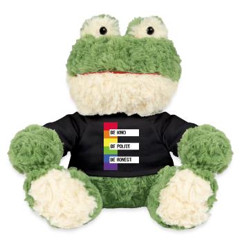 be kind be polite be honest LGBT - MiniFeet® Frosch Torge - Schwarz - Vorne