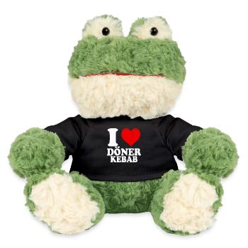 I Love Doner Kebab Heart Funny Witty - MiniFeet® Frog Torge - black - Front