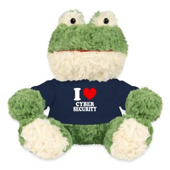 Ich liebe Cyber Security Herz Lustig Witzig - MiniFeet® Frosch Torge - French Navy - Vorne