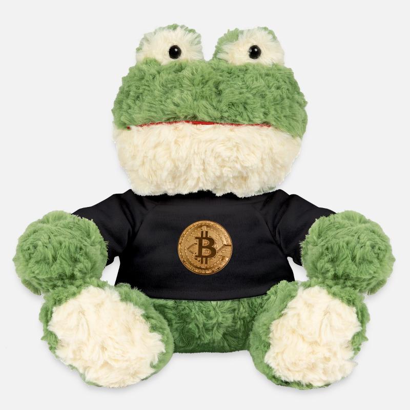 Button "BITCOIN" design, logo, sticker, magnet - MiniFeet® Frog Torge - black