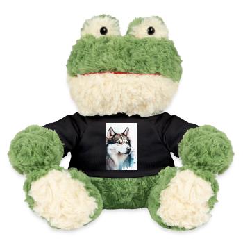 Husky Siberian Husky Hund Wasserfarben Hunde - MiniFeet® Frosch Torge - Schwarz - Vorne