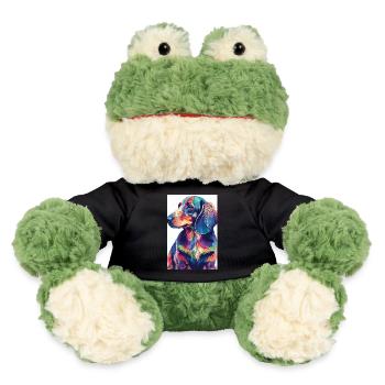 Dackel Dachshund Hund Farbenfroh - MiniFeet® Frosch Torge - Schwarz - Vorne