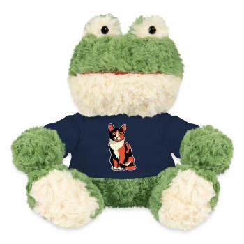 Vintage-Calico-Trikolore-Katzenporträt sitzend - MiniFeet® Frosch Torge - French Navy - Vorne