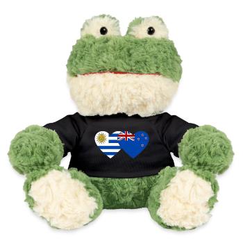 Uruguay Neuseeland Flagge Herz - MiniFeet® Frosch Torge - Schwarz - Vorne