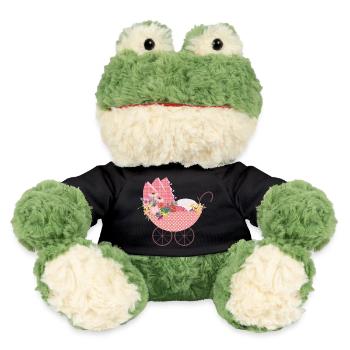 Verspielter Blumen-Kinderwagen –Romantisches Motiv - MiniFeet® Frosch Torge - Schwarz - Vorne
