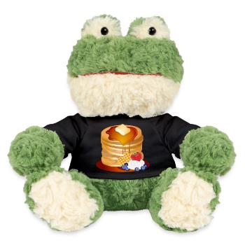 Pancakes Motif with Butter Flake and Maple Syrup - MiniFeet® Frog Torge - black - Front