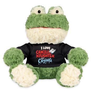 Reiseangst-humor, Flughafen-chaos, Fliegen Ist - MiniFeet® Frosch Torge - Schwarz - Vorne