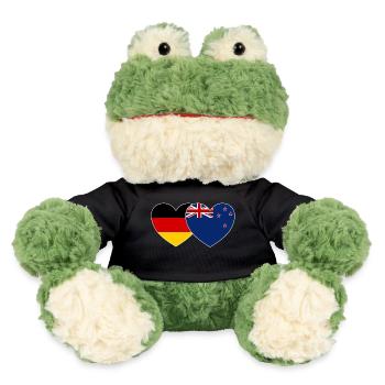 Deutschland Neuseeland Flagge Herz - MiniFeet® Frosch Torge - Schwarz - Vorne