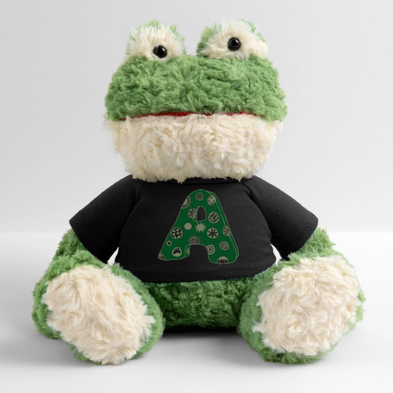 Lettre A avec caractère en vert Grenouille Torge MiniFeet®