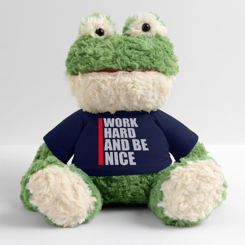Zitat Work Hard Be Nice Motivation Positiver Geist MiniFeet® Frosch Torge