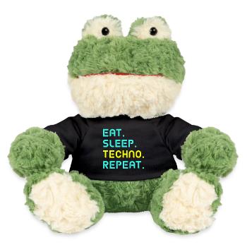 Eat. Sleep. techno. repeat. - MiniFeet® Frog Torge - black - Front