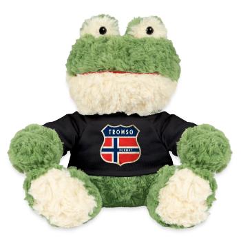Tromsø Norwegen Wappen Flaggen Design - MiniFeet® Frosch Torge - Schwarz - Vorne