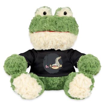 Lustiges Welsfisch-Angeldesign mit Wurmhaken - MiniFeet® Frosch Torge - Schwarz - Vorne