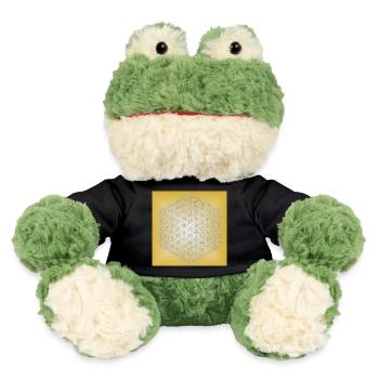 Flower of Life silver - 5th dimension - MiniFeet® Frog Torge - black - Front