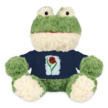 Rostrote Blume mit Grünen Blättern - MiniFeet® Frosch Torge - French Navy - Vorne