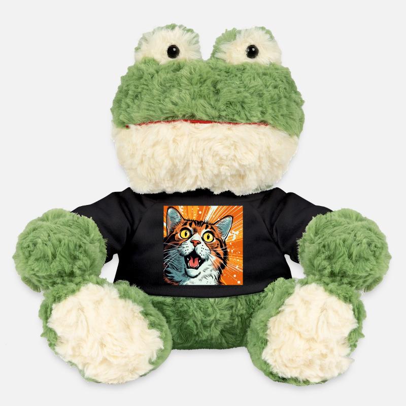Illustration de chat expressive dans le style pop art - Grenouille Torge MiniFeet® - noir