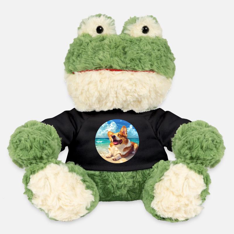 Corgi Beachside Joy Illustration - MiniFeet® Frog Torge - black