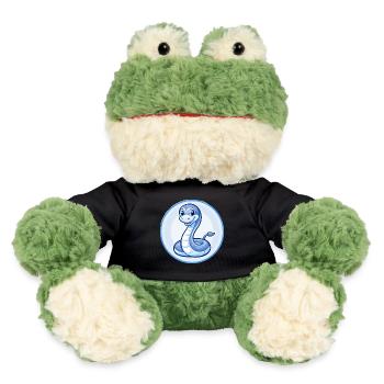 Anaconda Blau Kawaii Cartoon Figur Clipart Haustier - MiniFeet® Frosch Torge - Schwarz - Vorne