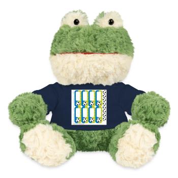 DIY Schulaufkleber Set - Fußball blau grün -16 - MiniFeet® Frosch Torge - French Navy - Vorne