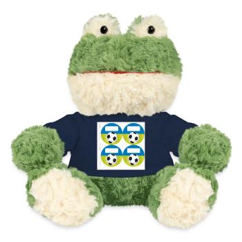 Stickers Ecole Rond - Football Bleu Vert - 4 - Grenouille Torge MiniFeet® - bleu marine - Devant