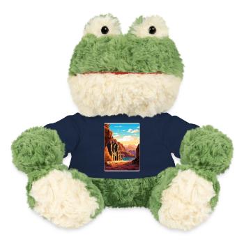 Petra Jordan Affiche de voyage Souvenir Carte Postale Peinture - Grenouille Torge MiniFeet® - bleu marine - Devant