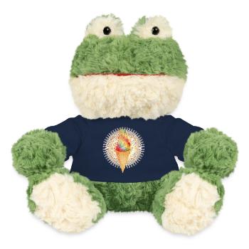 Cheerful soft cream motif with rainbow colours - MiniFeet® Frog Torge - french navy - Front