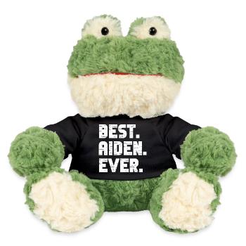 Best Aiden Ever Retro Geschenk Spruch Geburtstag - MiniFeet® Frosch Torge - Schwarz - Vorne