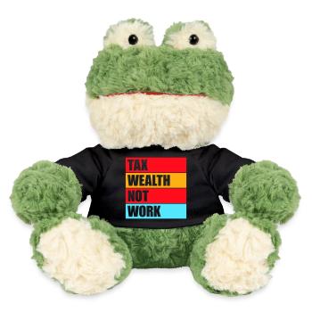 Tax Wealth Not Work Progressiv Politik Wirtschaft - MiniFeet® Frosch Torge - Schwarz - Vorne