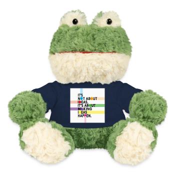 Fais concrétiser les idées – Slogan motivant créatif - Grenouille Torge MiniFeet® - bleu marine - Devant