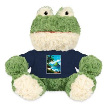 Saint Lucia Caribbean Vintage Travel Poster - MiniFeet® Frog Torge - french navy - Front