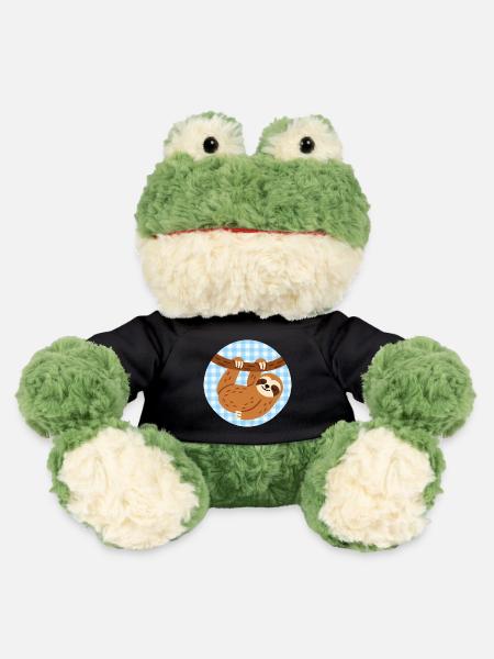 Faultier blau weiß kariert Kind - MiniFeet® Frosch Torge - Schwarz