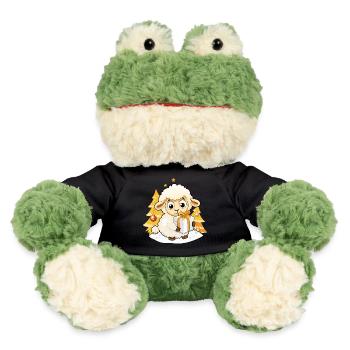 Cute sheep with gift for Christmas - MiniFeet® Frog Torge - black - Front
