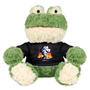 Volcanic eruption, eruption with ash cloud and lava - MiniFeet® Frog Torge - black - Front