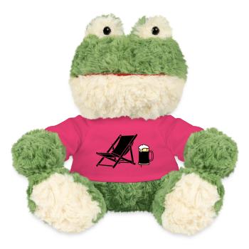 Silhouette de la chaise longue et de la chope de bière - Grenouille Torge MiniFeet® - rose - Devant