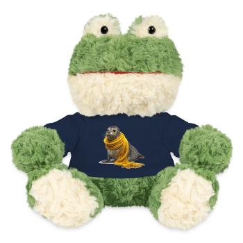 Phoque mignon avec écharpe jaune - Grenouille Torge MiniFeet® - bleu marine - Devant