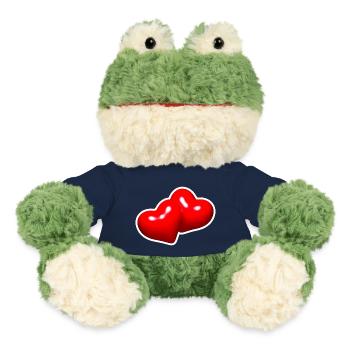 Zwei rote Herzen zusammen vereint - MiniFeet® Frosch Torge - French Navy - Vorne