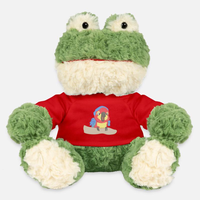 Cheeky parrot as illustration - MiniFeet® Frog Torge - red