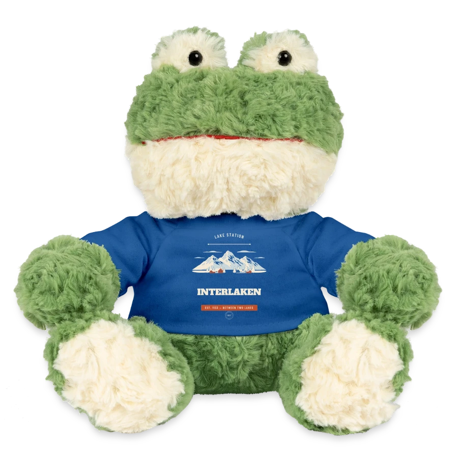 Interlaken badge on a minifeet® frog torge, royal blue