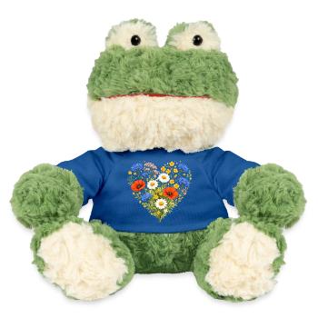 Wildblumen Herz Bunt Natur Floral Design  - MiniFeet® Frosch Torge - Königsblau - Vorne