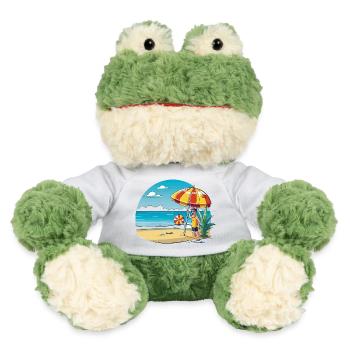 Strandurlaub Cartoon mit Sonnenschirm - MiniFeet® Frosch Torge - Goldorange - Vorne